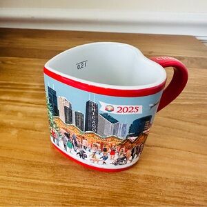 Christkindlmarket Chicago Skyline 2025 Heart Shape Mug Cup Christmas Holidays